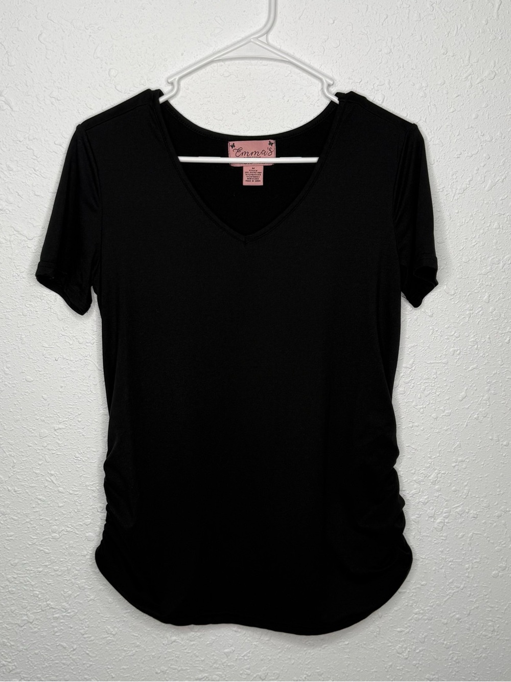 Expressions Black V-Neck Short Sleeve Tee